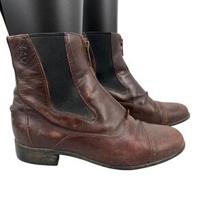 Ariat Heritage IV Brown Leather Front Zip Paddock Boots Womens 7B 65026 Riding